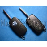 VOLKSWAGEN выкидной ключ (корпус), 3 кнопки, под батарейку CR2032